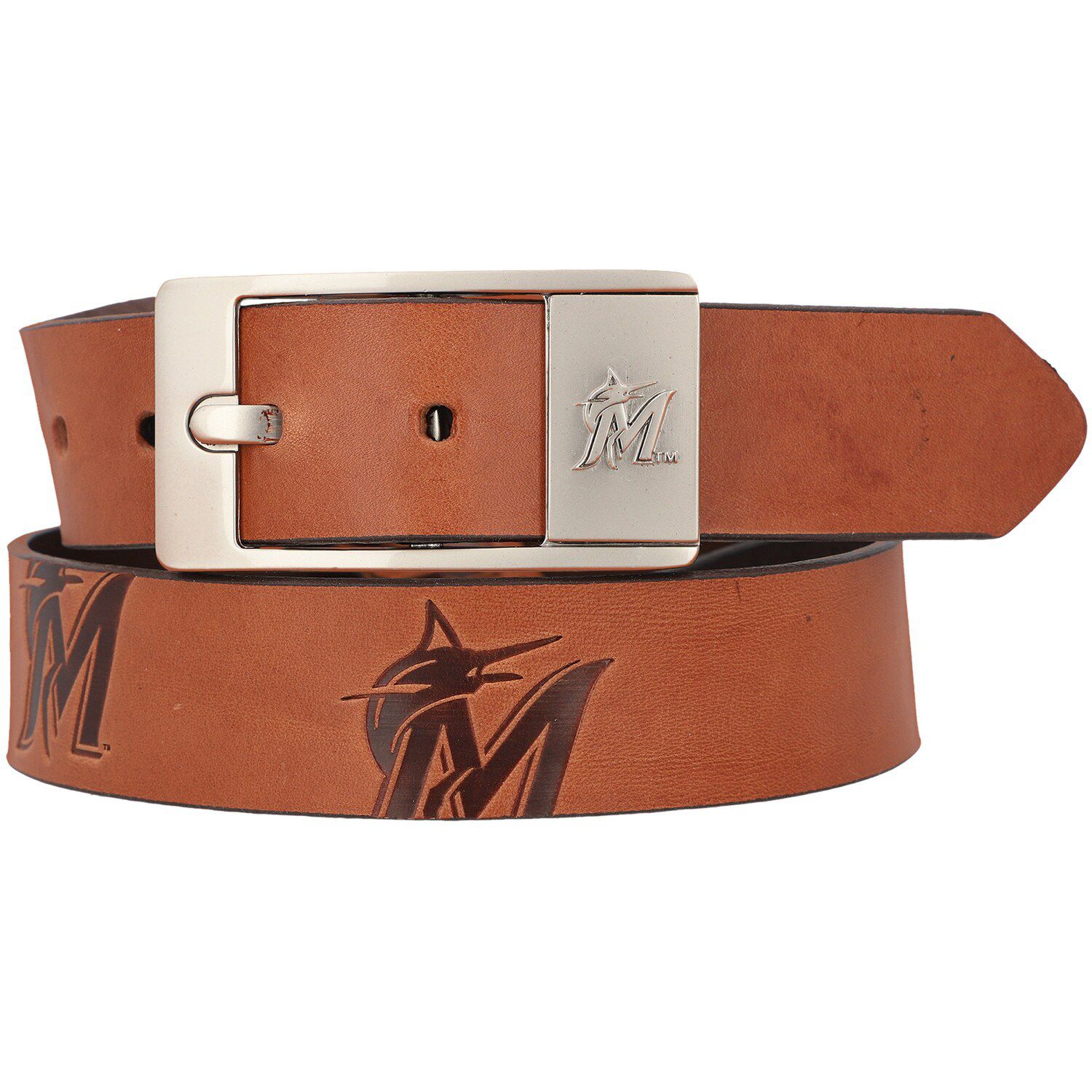Men's St. Louis Cardinals Brandish Leather Belt, Size: 32, Brown