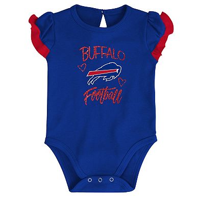 Newborn & Infant Royal/Red Buffalo Bills Too Much Love Two-Piece Bodysuit Set