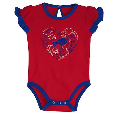 Newborn & Infant Royal/Red Buffalo Bills Too Much Love Two-Piece Bodysuit Set