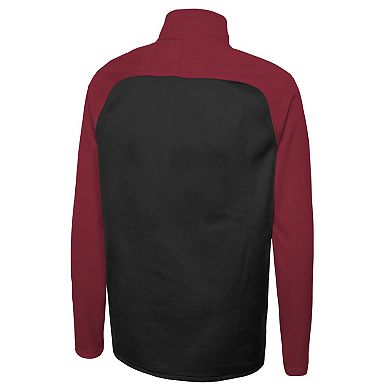 Men's New Era Black Arizona Cardinals Combine Authentic O-Line Raglan Half-Zip Jacket