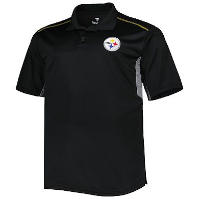 Men's Black Pittsburgh Steelers Big & Tall Team Color Polo