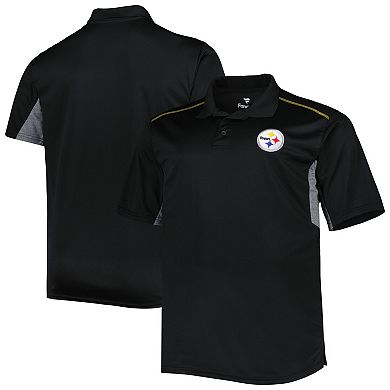 Men's Black Pittsburgh Steelers Big & Tall Team Color Polo