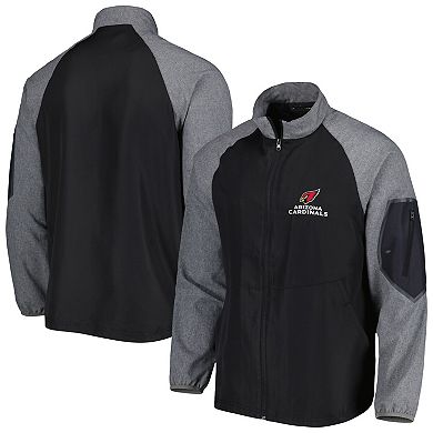 Men's Dunbrooke Black Arizona Cardinals Hurricane Raglan Full-Zip Windbreaker Jacket