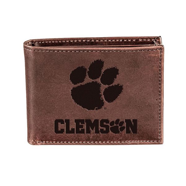Brown Clemson Tigers Bifold Leather Wallet