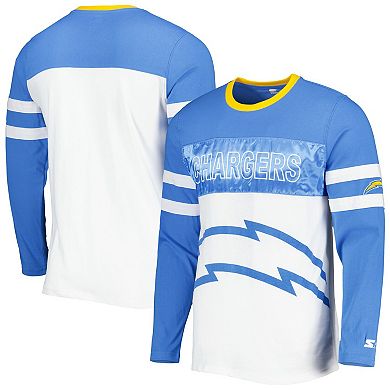 Men's Starter Powder Blue/White Los Angeles Chargers Halftime Long Sleeve T-Shirt