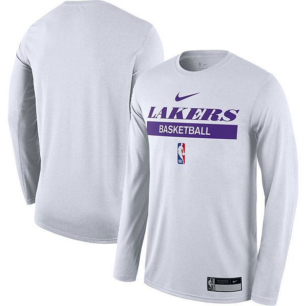 Los Angeles Lakers Practice Men's Nike Dri-FIT NBA Long-Sleeve T-Shirt. Nike  LU