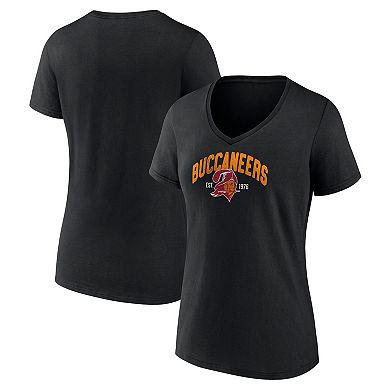 Women's Fanatics Branded Black Tampa Bay Buccaneers Plus Size Drop Back V-Neck T-Shirt