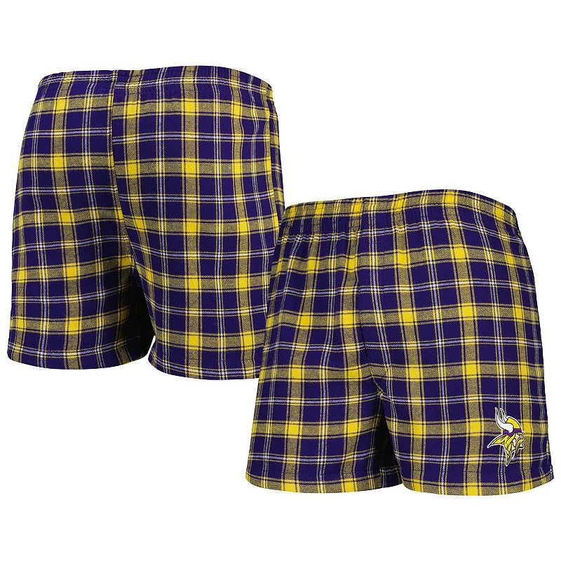 Mens Concepts Sport Purple/Gold Minnesota Vikings Ledger Flannel Boxers, S