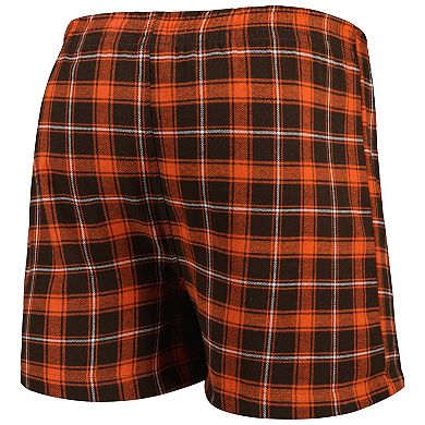 Men's Concepts Sport Brown/Orange Cleveland Browns Ledger Flannel Boxers