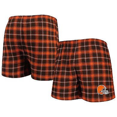 Men's Concepts Sport Brown/Orange Cleveland Browns Ledger Flannel Boxers