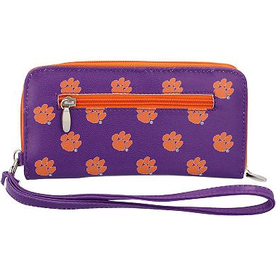 Women's Clemson Tigers Zip-Around Wristlet Wallet