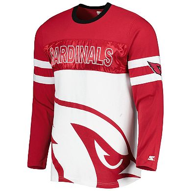 Men's Starter Cardinal/White Arizona Cardinals Halftime Long Sleeve T-Shirt