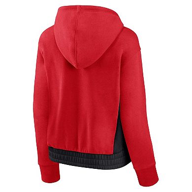 Women's Fanatics Branded Red Chicago Bulls Iconic Halftime Colorblock Pullover Hoodie