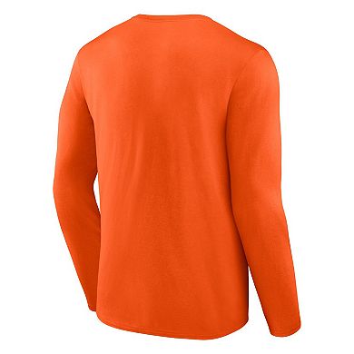 Men's Fanatics Branded Orange Philadelphia Flyers Covert Long Sleeve T-Shirt