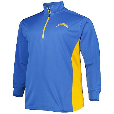 Men's Powder Blue/Gold Los Angeles Chargers Big & Tall Quarter-Zip Jacket