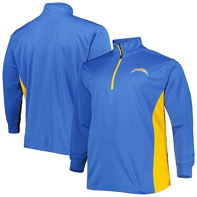Men's Powder Blue/Gold Los Angeles Chargers Big & Tall Quarter-Zip Jacket