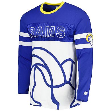 Men's Starter Royal/White Los Angeles Rams Halftime Long Sleeve T-Shirt