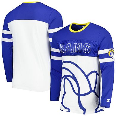 Men's Starter Royal/White Los Angeles Rams Halftime Long Sleeve T-Shirt