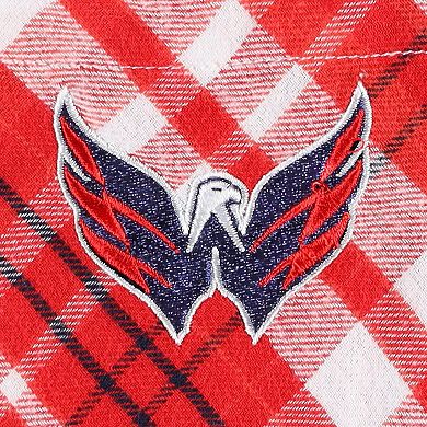 Women's Concepts Sport Red Washington Capitals Mainstay Flannel Full-Button Long Sleeve Nightshirt