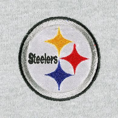 Men's Heather Gray Pittsburgh Steelers Big & Tall Fleece Raglan Full-Zip Hoodie Jacket
