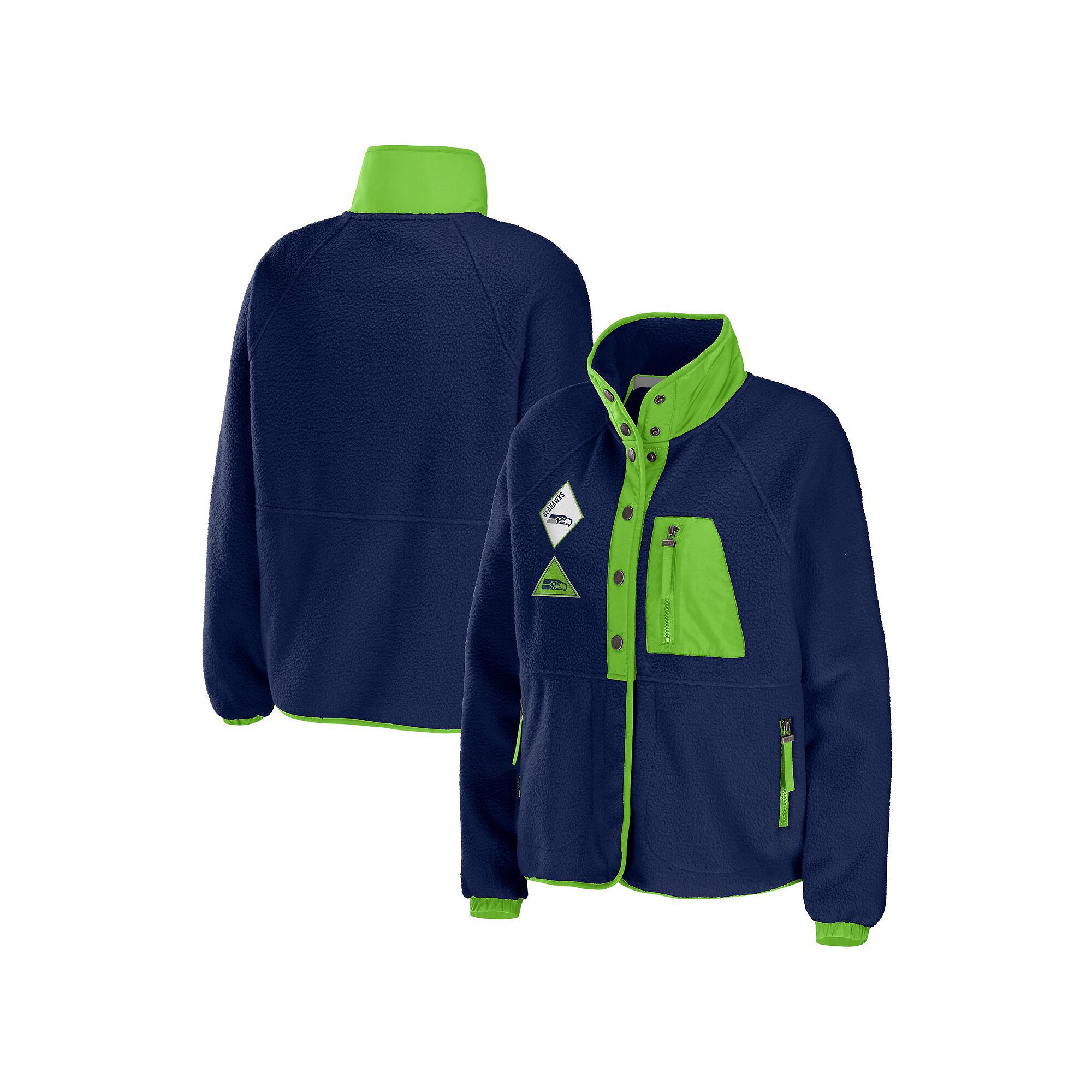 Womens WEAR by Erin Andrews College Navy Seattle Seahawks Polar Fleece Rag