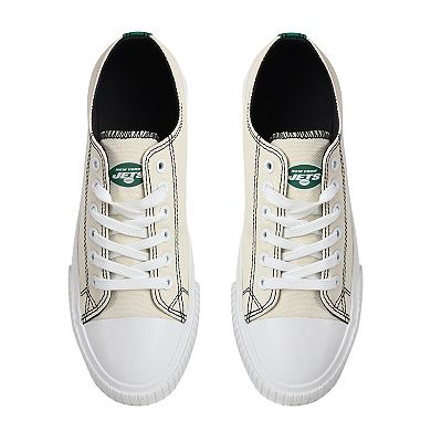 Women's FOCO Cream New York Jets Low Top Canvas Shoes