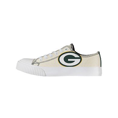 Women's FOCO Cream Green Bay Packers Low Top Canvas Shoes