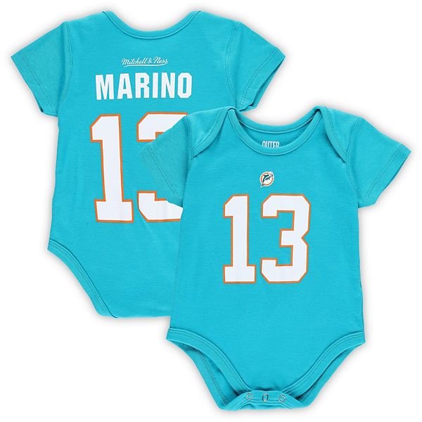 Men's Mitchell & Ness Dan Marino Aqua Miami Dolphins Retired Player Name Number Mesh Top