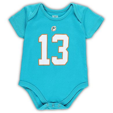 Infant Mitchell & Ness Dan Marino Aqua Miami Dolphins Mainliner Retired Player Name & Number Bodysuit