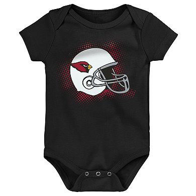 Infant Cardinal/Black/Heathered Gray Arizona Cardinals 3-Pack Game On Bodysuit Set