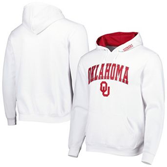 Men's Colosseum White Oklahoma Sooners Arch & Team Logo 3.0 Pullover Hoodie
