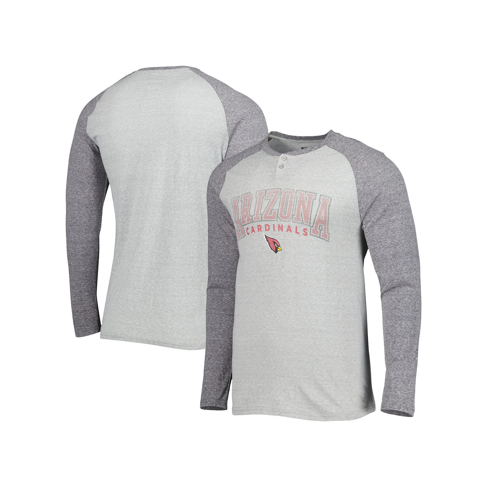 Mens Concepts Sport Heather Gray Arizona Cardinals Ledger Raglan Long Slee