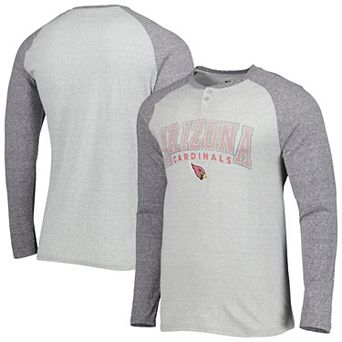 Men's Concepts Sport Heather Gray Arizona Cardinals Ledger Raglan Long Sleeve Henley T-Shirt