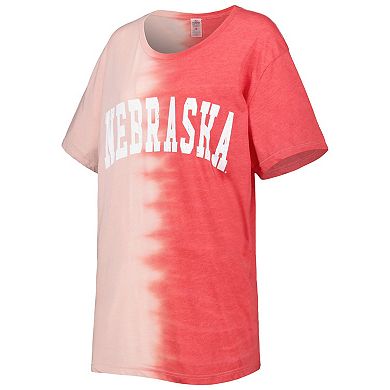 Women's Gameday Couture Scarlet Nebraska Huskers Find Your Groove Split-Dye T-Shirt