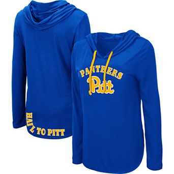 Women's Colosseum Royal Pitt Panthers My Lover Long Sleeve Hoodie T-Shirt