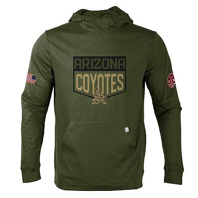Men's Levelwear Olive Arizona Coyotes Thrive Tri-Blend Pullover Hoodie