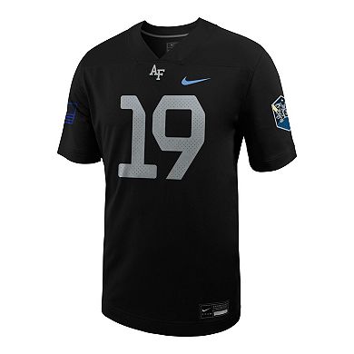 Men's Nike #19 Black Air Force Falcons Space Force Rivalry Alternate Game Football Jersey