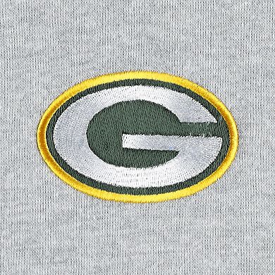 Men's Heather Gray Green Bay Packers Big & Tall Fleece Raglan Full-Zip Hoodie Jacket