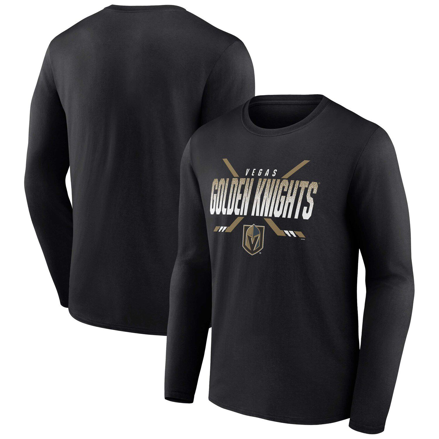 Starter Men's Gold, Black Vegas Golden Knights Cross Check Jersey V-Neck  Long Sleeve T-shirt