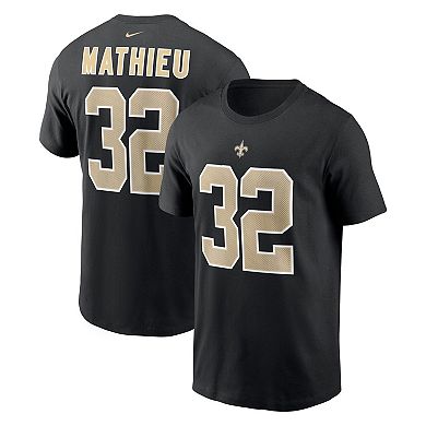 Men's Nike Tyrann Mathieu Black New Orleans Saints Player Name & Number T-Shirt