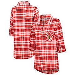 Women's Concepts Sport Purple Baltimore Ravens Mainstay Plaid Full-Button Long Sleeve Nightshirt Size: Extra Large