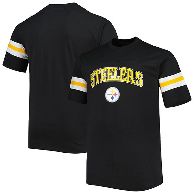 Men s Black Pittsburgh Steelers Arm Stripe T Shirt