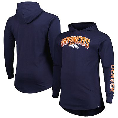 Men s Fanatics Branded Navy Denver Broncos Big Tall Front Runner Pullover Hoodie