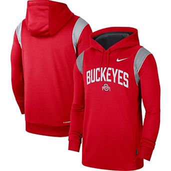 Men's Nike Scarlet Ohio State Buckeyes 2022 Game Day Sideline Performance Pullover Hoodie