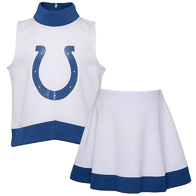 Girls Youth White Indianapolis Colts Junior Camp Cheer Dress