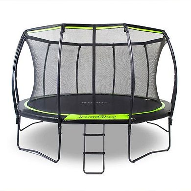 JumpFlex Flex140 14 Foot Trampoline with Enclosure and Ladder, Black ...