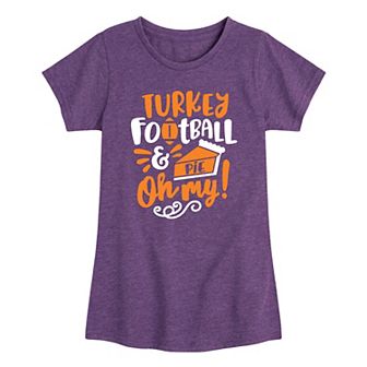 Girls 7-16 Turkey Football Pie Oh My Tee