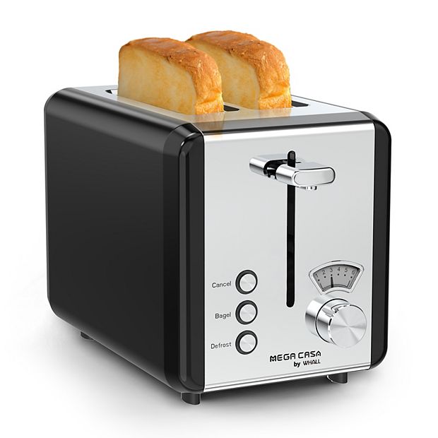 WHALL Toaster 2 slice Stainless Steel Toasters with Bagel, Cancel