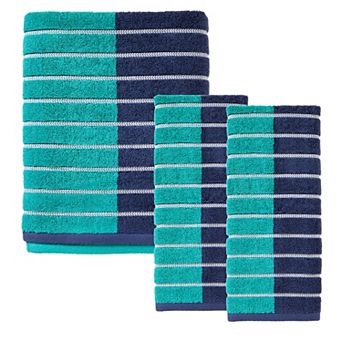 SKL Home Colorblock Striped 3 pc Towel Set
