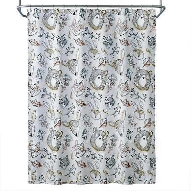 SKL Home Sketched Woodland Shower Curtain & Hooded Towel 2-piece Set